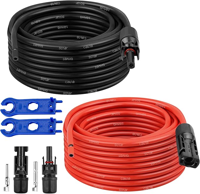 Solar Panel Cable 30FT 10AWG with Extra Solar Panel Connector