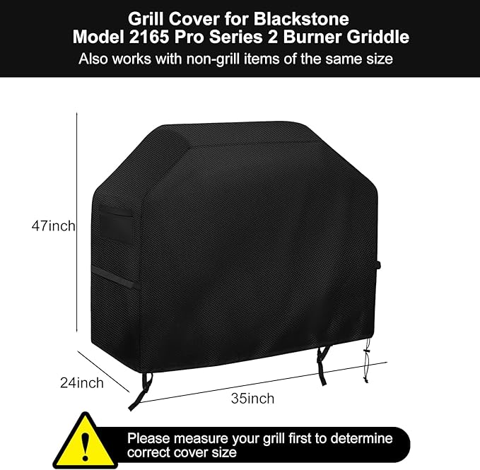 Grill Cover for Blackstone Model 2165 Pro Series 2 Burner 22 Inch Griddle, Outdoor BBQ Covers Waterproof Propane Griddle Cover Outdoor Gas Grill Cover(47" L x 24" W x 35" H)