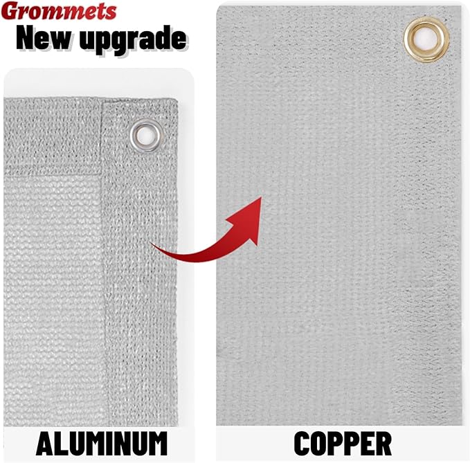 SUNNY GUARD Shade Cloth Custom Size 13x24 FT Sun Shade Screen Fabric Shade Cover Tarp with Grommets for Pergola Backyard Garden, Light Grey(We Customized)