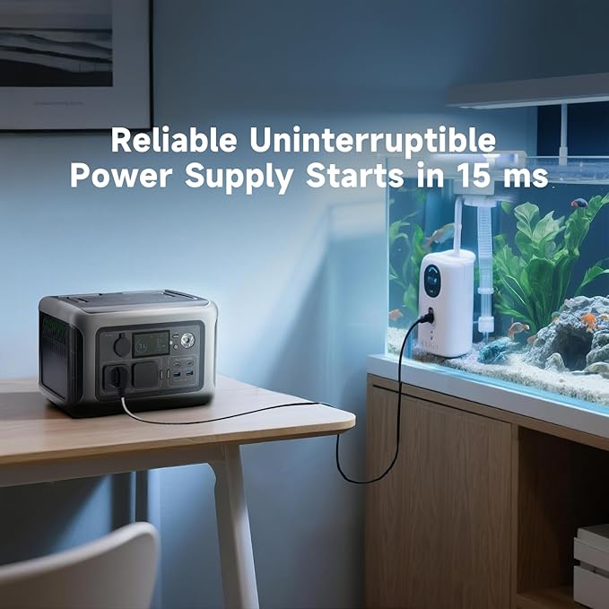 ALLPOWERS 600w Portable Power Station, 299Wh LiFePO4 Battery Backup, R600(Peak 1200w) Solar Generator, 1 Hour Fast Charge Solar Power Bank, for Home Outdoor Travel Emergency RV
