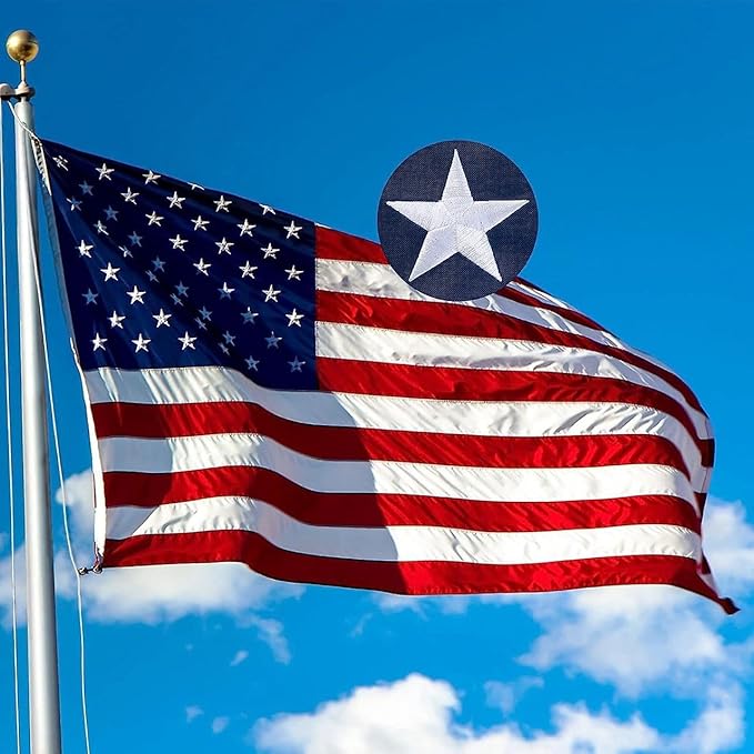 American Flag - Heavy-Duty US Flag - Embroidered Stars - Nylon USA Flag Built for Outdoors - Sewn Stripes - UV Protection - Brass Grommets (15x25 ft)