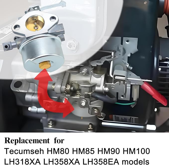 640152 Carburetor for Tecumseh 640152A 640023 640051 640140 640260B HM80 HM90 HM100 8-10 HP Engine Snow Blower Mower 5000w Generator with 33268 Air Filter Spark Plug kit