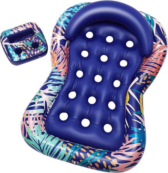 HeySplash Pool Lounger Float for Adult, Inflatable Pool Floats Bed Cooling Contour Lounger Rafts, Water Rafts for Lake, Outdoor Beach Pool Party