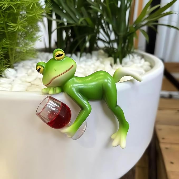 Miniature Frog Figurines Plant Decorations for Pots, Home Decor,Garden Decor,Garden Decorations , Funny Frog for Outdoor Patio, Lawn, Yard Art Decoration,Christmas,Birthday Gifts for Grandma Mom Women