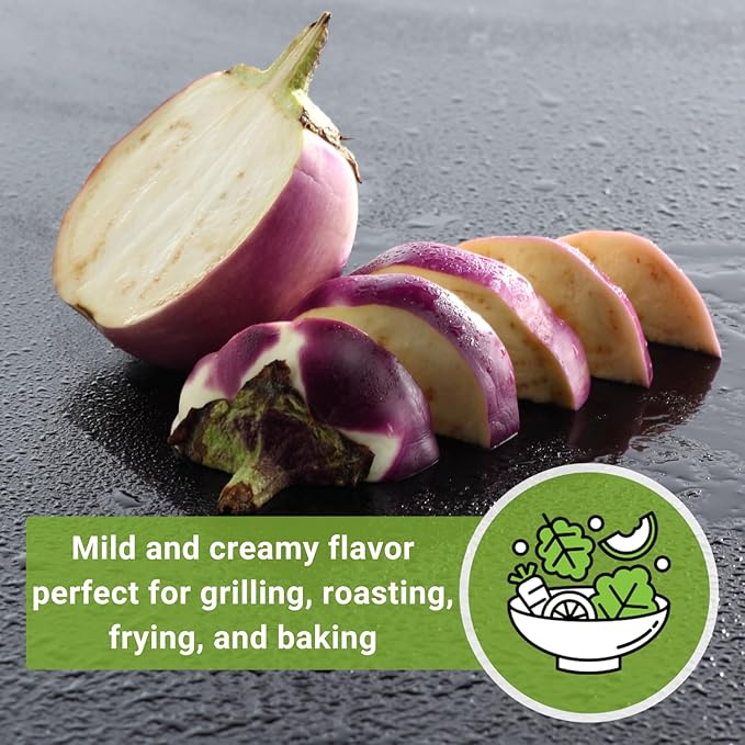 Sow Right Seeds - Rosa Bianca Eggplant Seed for Planting - Productive Variety Prized by Chefs - Non-GMO Heirloom Packet with Instructions to Plant an Outdoor Home Vegetable Garden - Pink and White (1)