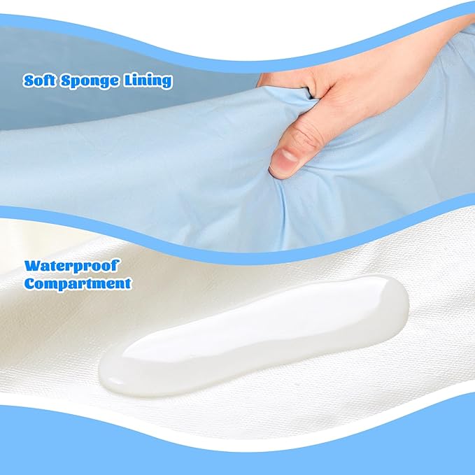 Soft Foam Kiddie Pool - 35.4" x 11.8" Small Kids Swimming Pool with Removable Waterproof Cover, Portable Baby Splash Pool for Toddlers for Backyard, Outdoor, Garden, Summer Water Party