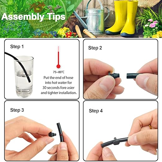 Drip Irrigation Parts, 1/4 Drip Irrigation Fittings Goof Plugs Drip Irrigation Kit - Drip Line Connectors 1/4 Barbed Connector Drip Irrigation Connectors 1/4 Irrigation Tubing 100 Pcs