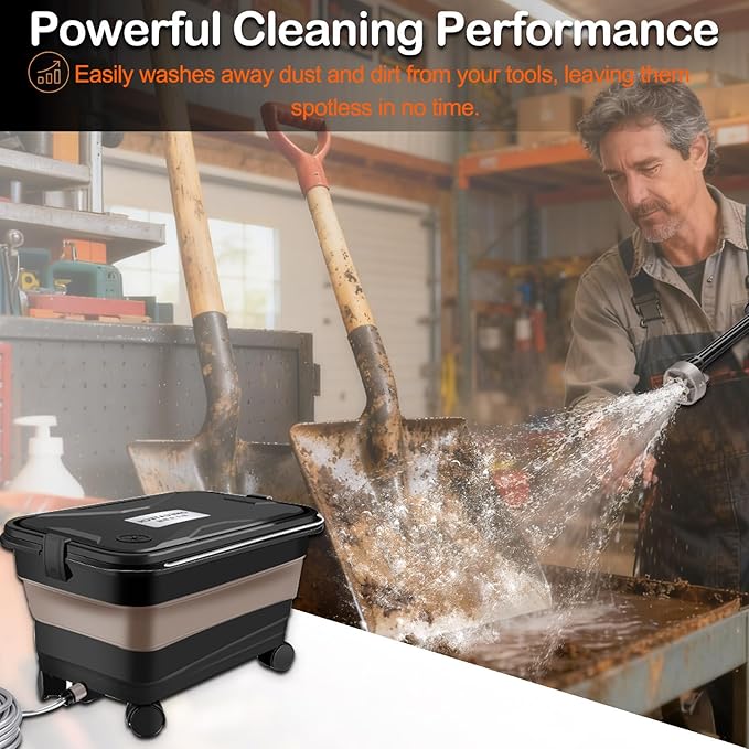 Portable Cordless Pressure Washer, W/Foldable6.08Gal Tank Battery Powered 6-in-1 Nozzle Max 435PSI for Car/Fence/Garden/Floor/Yards Cleaning Camping and Pet Cleaning Electric Washer