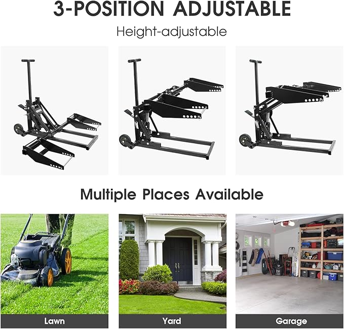 550 LBS Lawn Mower Lift | Riding Lawn Mower Lift Jack for Lawn Tractors, Zero Turn Mowers, and All Riding Mowers