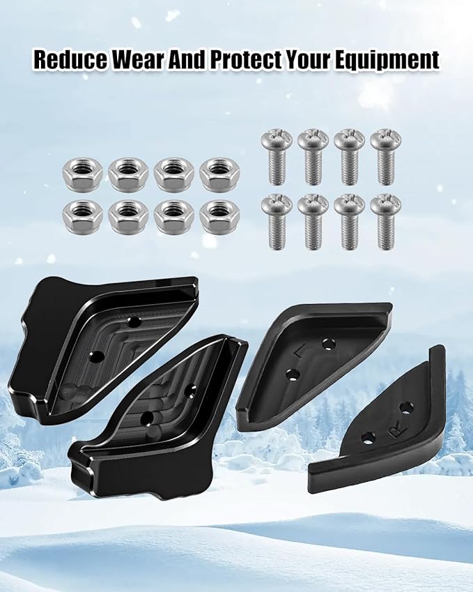Single Stage Snow Blower Protective Slide Skid Shoes Kit Compatible with Ego 21" SNT2112 SNT2114 SNT2110 SNT2100 SNT2101 SNT2102 SNT2102 with 8 Mounting Screws, Black