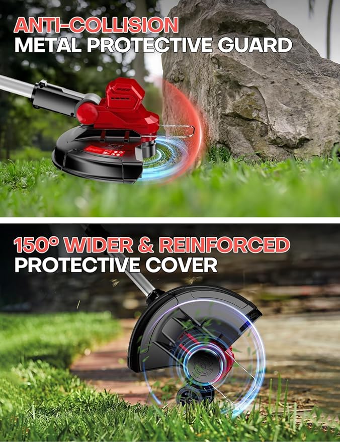 Cordless Weed Wacker, for Milwaukee M18 Battery, 3 IN 1 Battery Powered Weed Eater & Edger & Mower with Auto Line Feed, 20000 RPM 12 Inch Brushless Grass Trimmer, 6 Line Spools String Trimmer for Lawn
