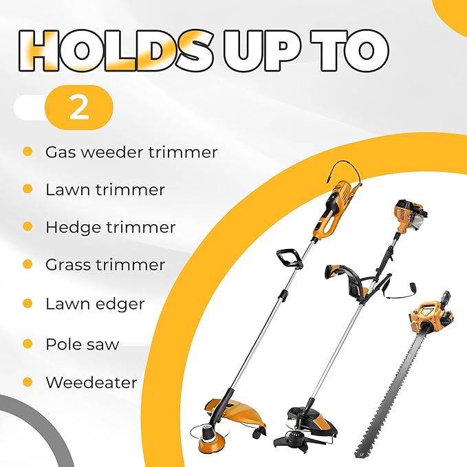 ECOTRIC 2 Place Weeder Trimmer Racks Holders Hold Two for Trailer Truck Tree Trimmers Edgers Pole Saws Powercoated Steel