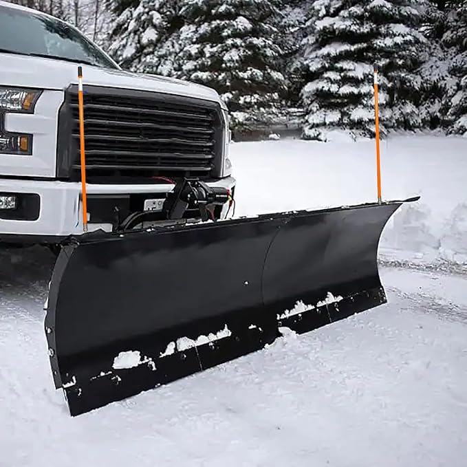 Snow Plow Blade Markers Guides Kit Orange 24''304 Stainless Steel Vertical Stud Mount Joint Never Break Never Rust High Visibility Fit for Boss Western plows and More (Orange)