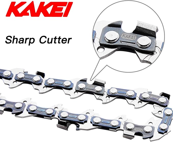 KAKEI 22 Inch Chainsaw Chain .325" Pitch .058" Gauge 86 Drive Links for Blue Max 20160 57cc (3 Chains) - Full Chisel