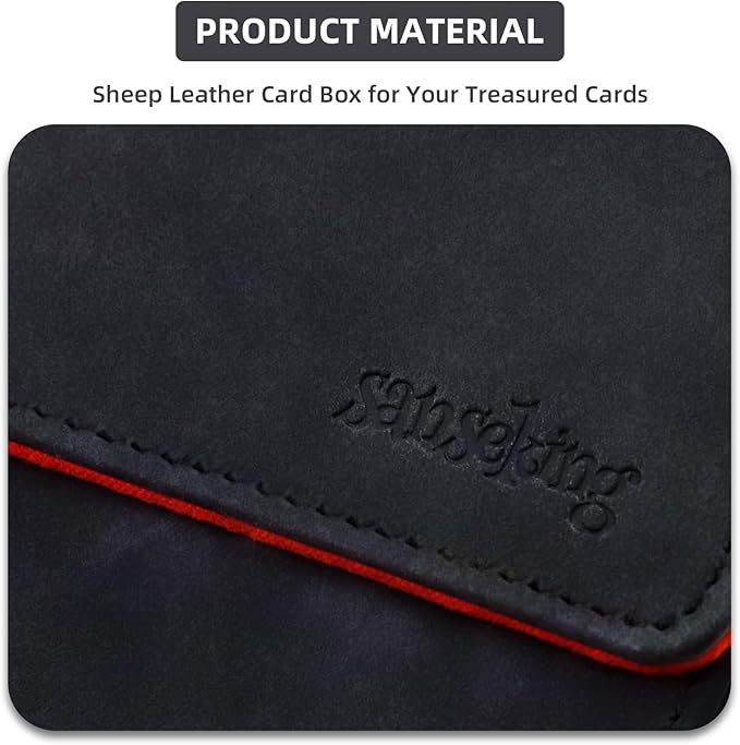 Magic Card Deck Box for MTG Single Deck Card Box fits 100+ TCG Sleeved Cards Soft Leather Card Box Top loading Card Boxes Magic Gift for MTG TCG CCG (Vertical,Black)