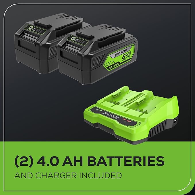 Greenworks 48V (24V x 2) 20" Brushless Cordless (Push) Lawn Mower (LED Headlight), (2) 4.0Ah Batteries and Dual Port Rapid Charger Included (200+ Compatible Tools)