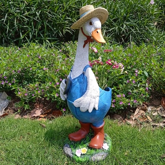 Couple Duck Garden Statue Duck Succulent Plant Flowerpot Goose Flowerpot Indoor and Outdoor Art Decoration Courtyard Terrace Balcony Living Room Office Decoration Festival Gifts