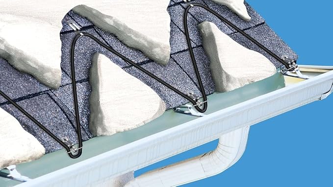 WarmlyYours Roof Snow De-Icing Heat Cable 80 ft., 5 Watts/ft. Heat Tape for Roof and Gutters, Ice Dam and Snow Damage Prevention System with Clips and Spacers (Ice Shield)