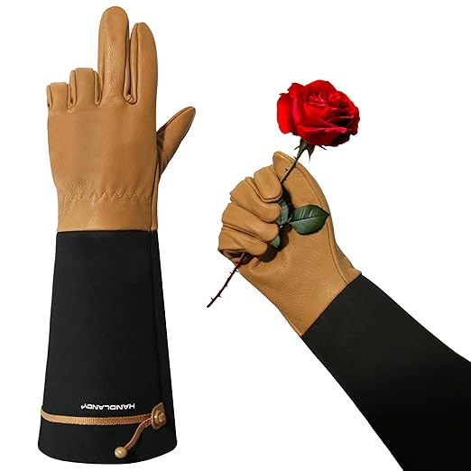 HLDD HANDLANDY Long Gardening Gloves, Thorn Proof Rose Pruning Gloves for Men & Women, Heavy Duty Garden Gloves for Cactus & Blackberry, Great Gift for Gardeners