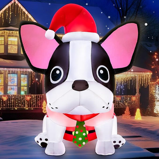 5FT Christmas Inflatables Decorations Outdoor Built-in Bright LEDs, Cute Christmas Blow Up Yard Decorations with Xmas Hat Blowup Clearance Decor for Indoor Holiday Party