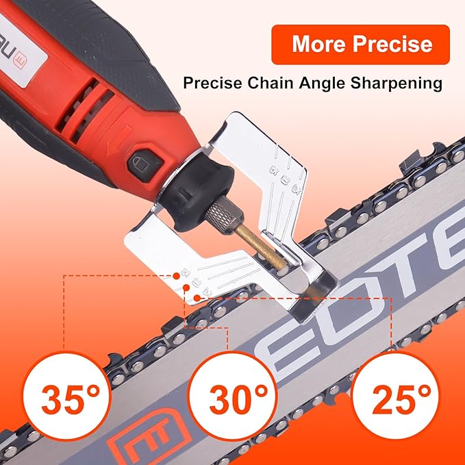 NEOTEC Electric Chainsaw Sharpener Kit Multi-Purpose Chain Saw Sharpener Tool with 6 Titanium-Plated Diamond Bits Saves Time Easy to Use De Cadena De Motosierra for All Chainsaw Chains