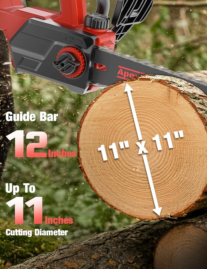 12 Inch Brushless Electric Chainsaw Cordless, Compatible with Milwaukee M18 Battery, Auto Oiler, 44.3 FT/S Powerful Cutting, Low Kickback, Battery Powered Chainsaw for Trees Pruning Wood Cutting