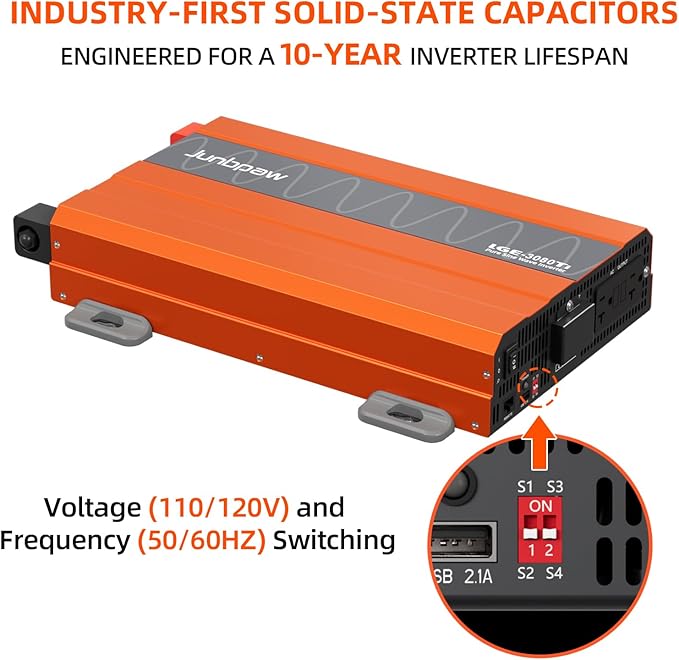 3080W Pure Sine Wave Inverter 24V to 110V Ultra Quiet, Game-Changing Design | 24V to 120 Converter for Home, RV, Camping, Off-Grid & Outdoor Adventures丨DC to AC (LGE-24-3080TI)