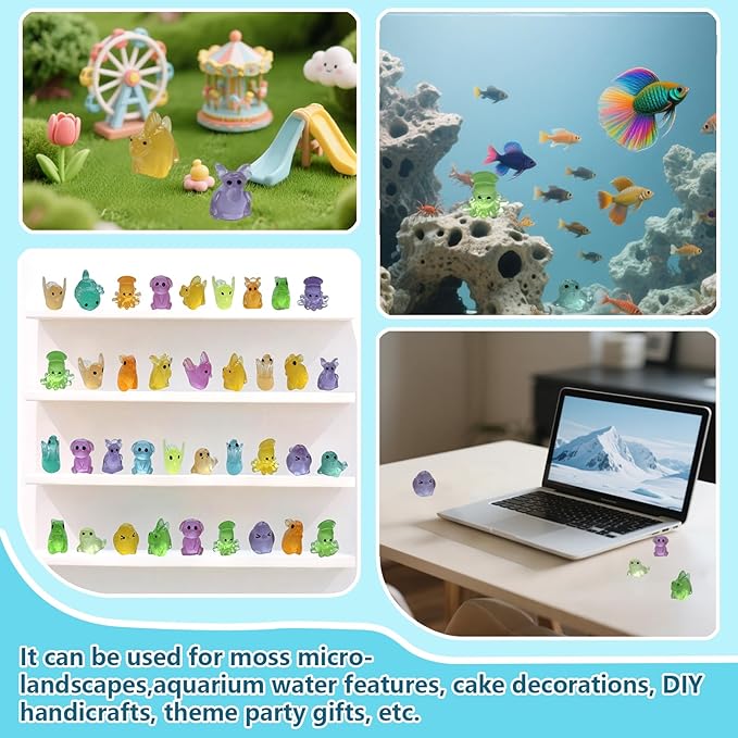 150/200 Mini Resin Animals Variety Pack Kit, 30 Types Tiny Resin Animals Figures, Hide Mini Figures Micro Landscape Ornaments Fairy Garden Accessories