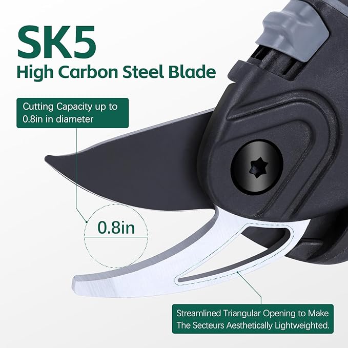 Bypass Secateurs Hand Gardening Pruners Lightweight Garden Pruning Scissors with SK-5 High Carbon Steel Blades and Safety Lock Rust Resistant Gift-Packaged