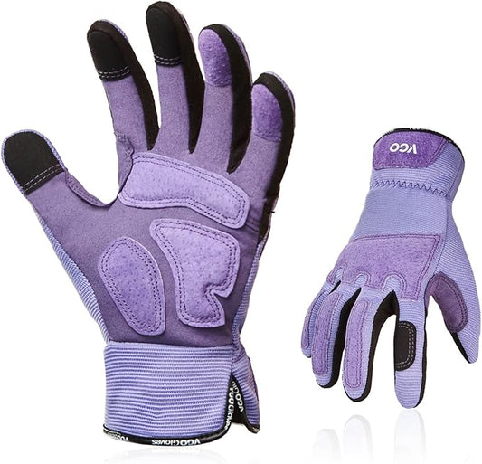 Vgo... Gardening Gloves Ladies,Safety Work Gloves,Touchscreen(Size L,Purple,SL7471)
