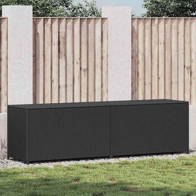 vidaXL Patio Storage Chest, Deck Box with Lid, Patio Cabinet, Storage Chest for Outdoor Cushions Throw Pillows Garden Tools Pool Supplies, Black