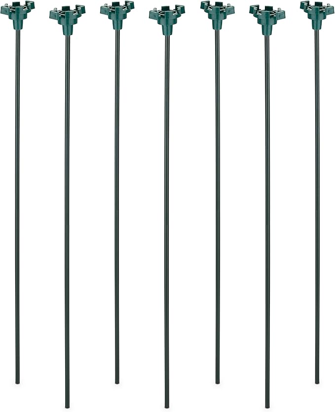 15" Universal Metal Light Stakes for Christmas Lights | Commercial-Grade C7 & C9 Stakes for Yard, Walkways, and Lawn Decorations | Pack of 25