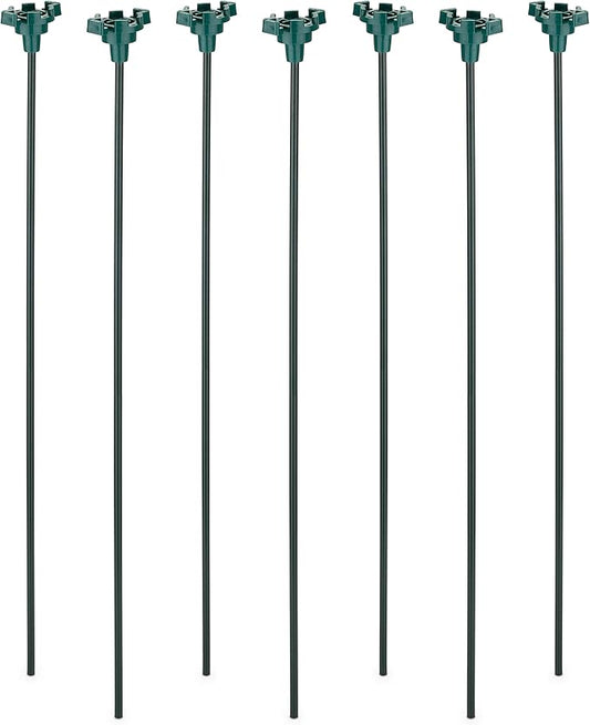 15" Universal Metal Light Stakes for Christmas Lights | Commercial-Grade C7 & C9 Stakes for Yard, Walkways, and Lawn Decorations | Pack of 25