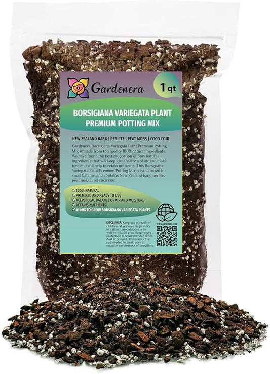 Premium Monstera Borsigiana Potting Mix - Handcrafted for Optimal Nutrient Absorption by Gardenera - 1 Quart
