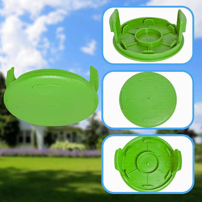 3411546A-6 Trimmer Spools Cap Covers for Greenworks 21332 21222A 21602 21062 21132 21242 21282 21312 21302 21342 24 Volt 40V 80V Cordless Weed Eater with 3411546 Auto-Feed String Cover Caps (2 Pack)