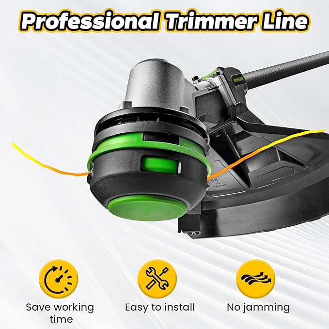 Toussaint 5 Pack AL2420PD 095”Replacement Triangle Twisted Trimmer Lines Compatible with EGO Dual Color Pre-Cut Trimmer Line for All EGO 15-Inch String Trimmers,Yellow and Orange（16FTx5）