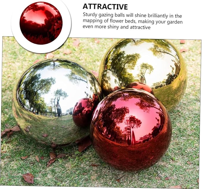Stainless Steel Polished Gazing Ball Reflective Garden Mirror Sphere Decor for Outdoor Spaces Durable Metal Ball for Elegant Home and Garden Decoration 5.89inch