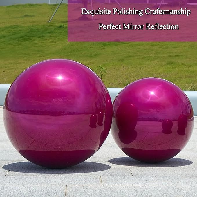Decorative Garden Gazing Ball, Home Garden Gazing Globe Mirror Balls, Polished Stainless Steel Shiny Sphere, Ideal As a Housewarming Gift (Dia:20cm/8 inches)