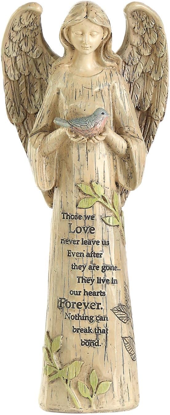 Angel Figurine Garden Angel Statues with Bird Statuary Decoration for Home, Yard & Patio