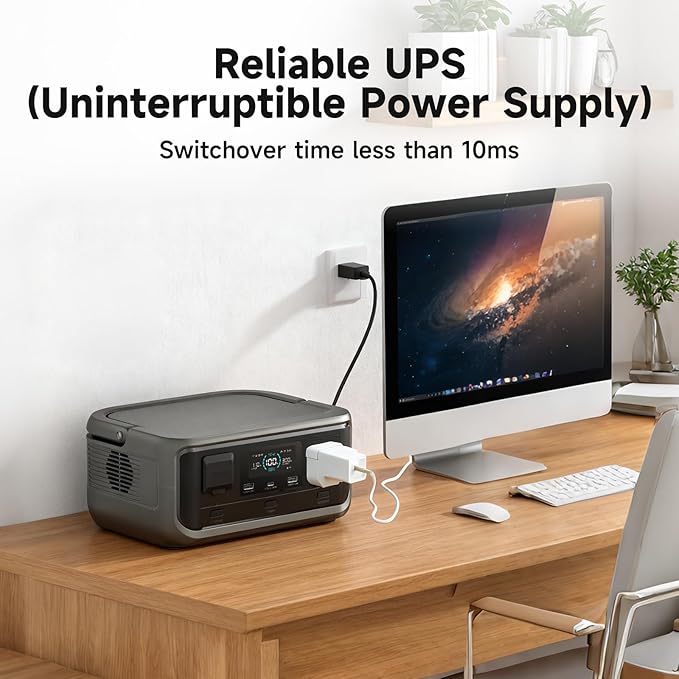 ALLPOWERS VOLIX P300 300W(600W peak) Portable Power Station with UPS Function,256Wh LiFePO4 Battery,100W PD Fast Charge,MPPT 110W Max,1-Hour AC Fast Charging,7 Ports for Home Backup,Office,RV,Camping