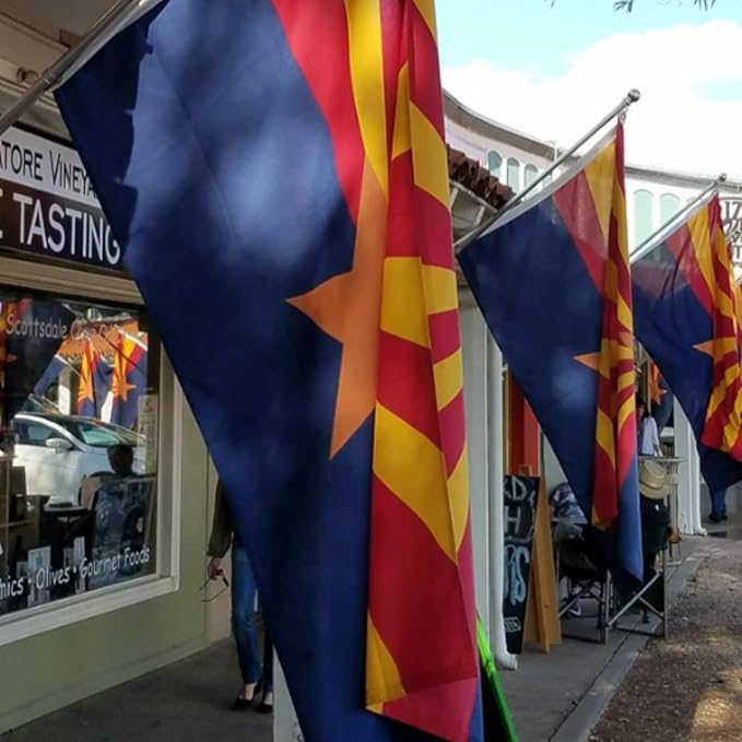 FLAGWIN Arizona Flag 3x5 FT - Double Sided Flag Outdoor 3 Ply - Vivid Color and Fade Proof State of Arizona Flags with Brass Grommets