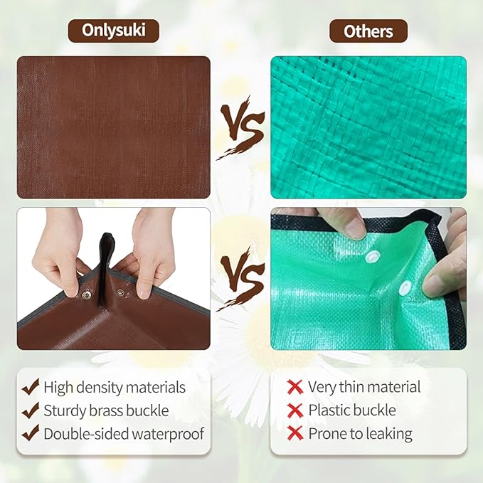 39.5" X 31.5" Large Repotting Mat for Indoor Plants Transplanting and Dirt Control - Portable Potting Tray for Plant Lovers Gardening Gifts for Women Men