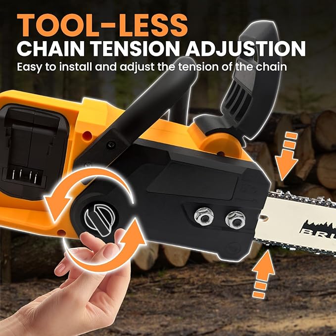 Cordless Chainsaw 16 inch 40V (2 x 20V MAX),Compatible for Dewalt Battery, Auto-Oiler, Brushless Hand-held Chain Saw for Wood Cutting, Battery Tree Saw for Tree Trimming/Pruning(Tool Only)