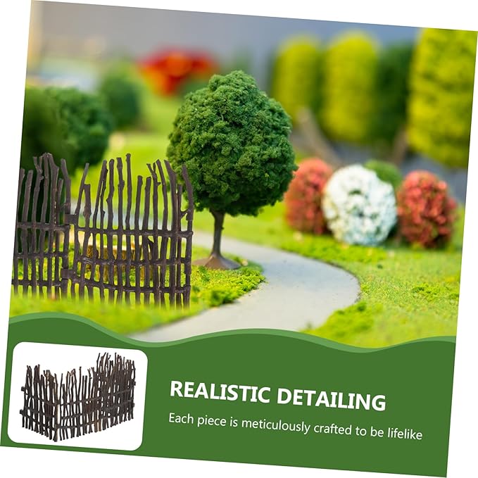 4PCS Miniature Garden Fence Fairy Garden Accessories for Dollhouse DIY Landscape Decoration Lightweight and Portable for Architectural Models and Scenic Designs