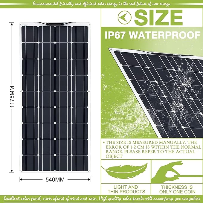 1600 Watt Flexible Solar Panel for RV, 4 × 400 Watt 12 Volt Solar Power Panel Kit with 40A Solar Charge Controller & Inverter Monocrystalline Solar Panels for Camping Off Grid Battery Charging Boat
