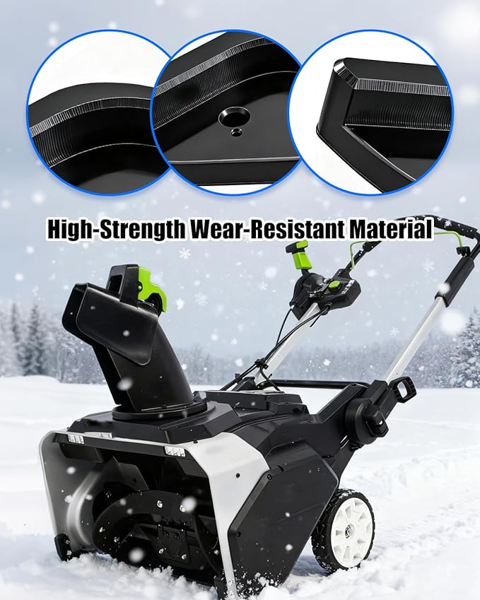 Single Stage Snow Blower Protective Slide Skid Shoes Kit Compatible with Ego 21" SNT2112 SNT2114 SNT2110 SNT2100 SNT2101 SNT2102 SNT2102 with 8 Mounting Screws, Black