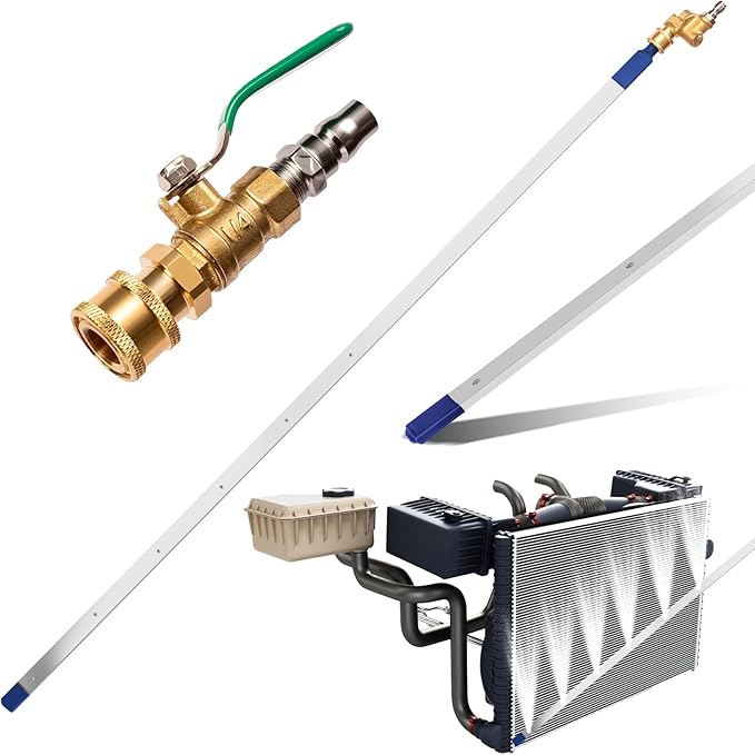 39'' Car Radiator Cleaning Wand,Radiator Cleaner Wand,Radiator Flush And Cleaner Tool,Home Car Truck Power Washer Wand,Pressure Washer Jetter Nozzle Flat Wand Fit Over 2000PSI Pressure Washer