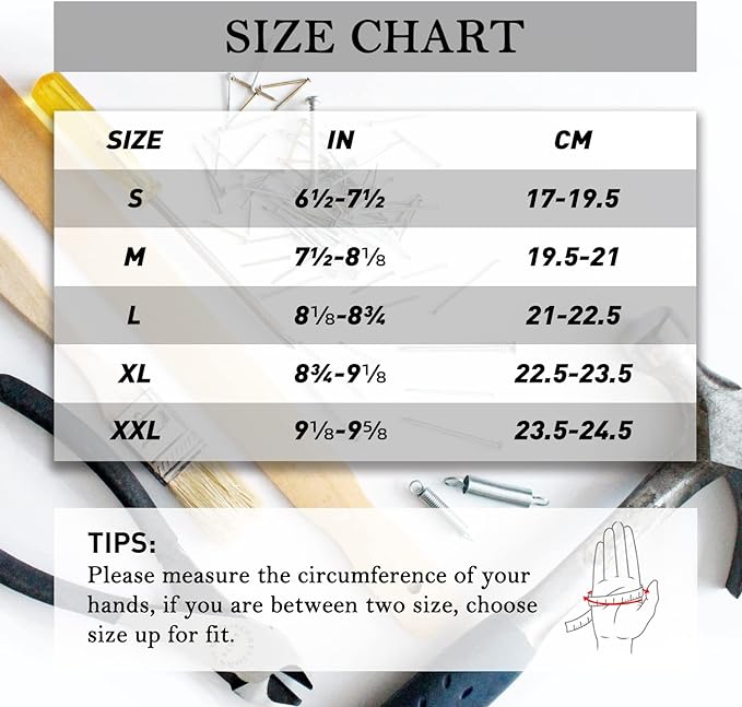 HANDLANDY Work Gloves for Men & Women, Utility Mechanic Working Gloves Touch Screen, Flexible Yard Work Gloves