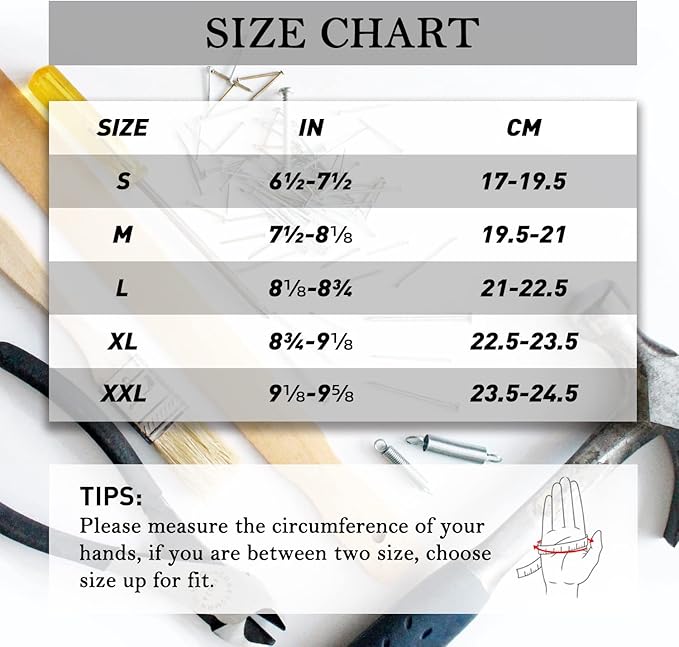 HANDLANDY Work Gloves for Men & Women, Utility Mechanic Working Gloves Touch Screen, Flexible Yard Work Gloves