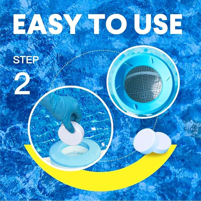 PROFELIZ 2-Pack Chlorine Tablets 3 Inch for Swimming Pools, Kills Bacteria and Stops Algae, Slow Dissolving,Individually Wrapped,Pool Chlorine Tablets,8 LB